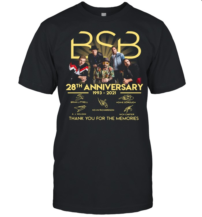 The Backstreet Boys 28th Anniversary 1993 2021 Signatures Thank You For The Memories Shirt