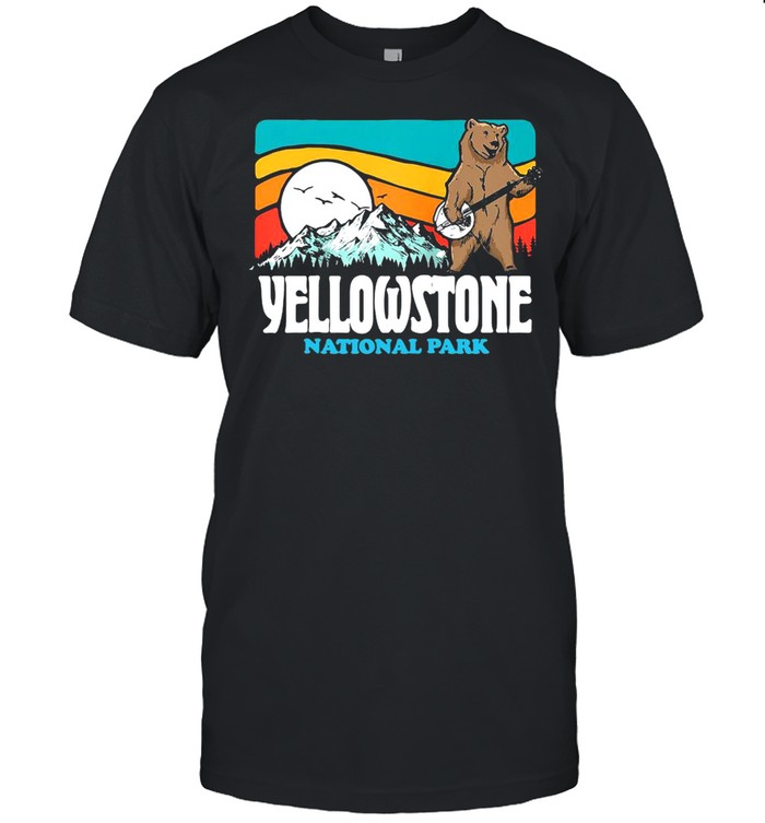 Yellowstone National Park Mountains Banjo Bear Vintage T-shirt