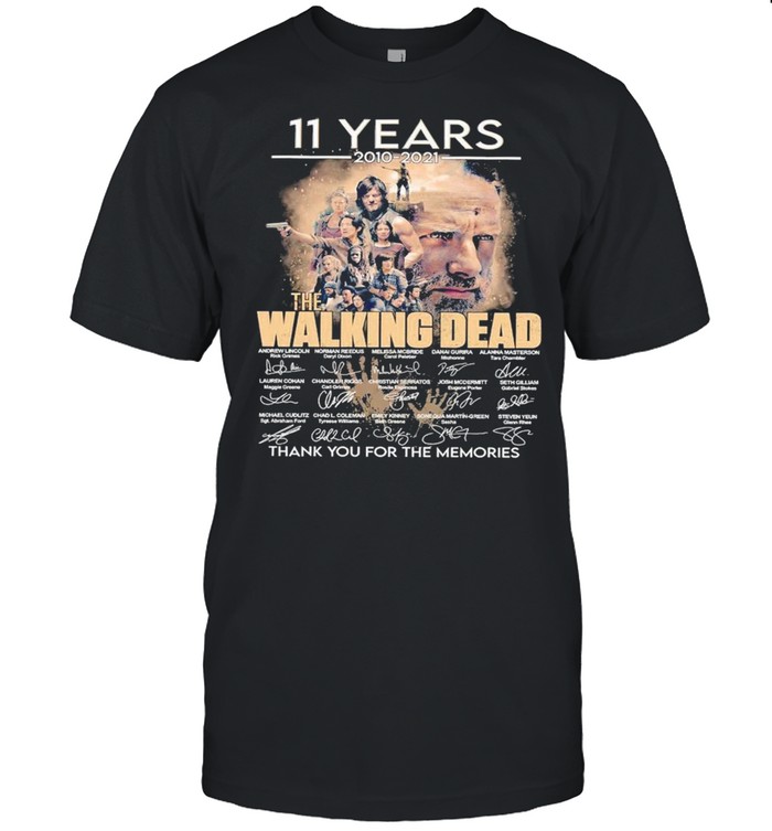 11 Years 2010 2021 The Walking Dead Signatures Thank You For The Memories Shirt