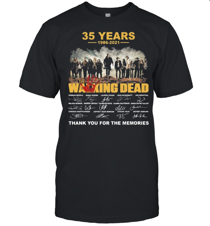 35 years 1986 2021 the Walking Dead signatures thank you for the memories shirt