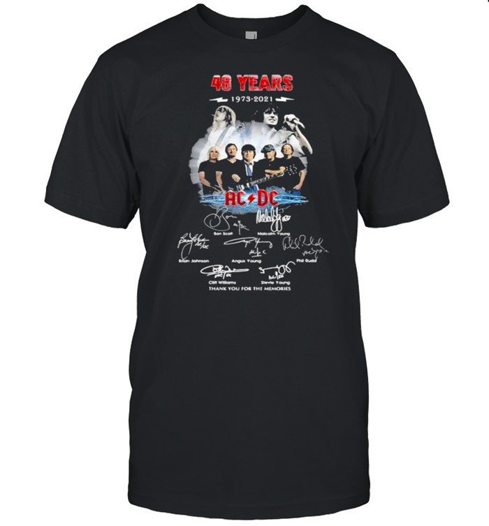 48 Years 1973 2021 Ac Dc Signature Memories Shirt