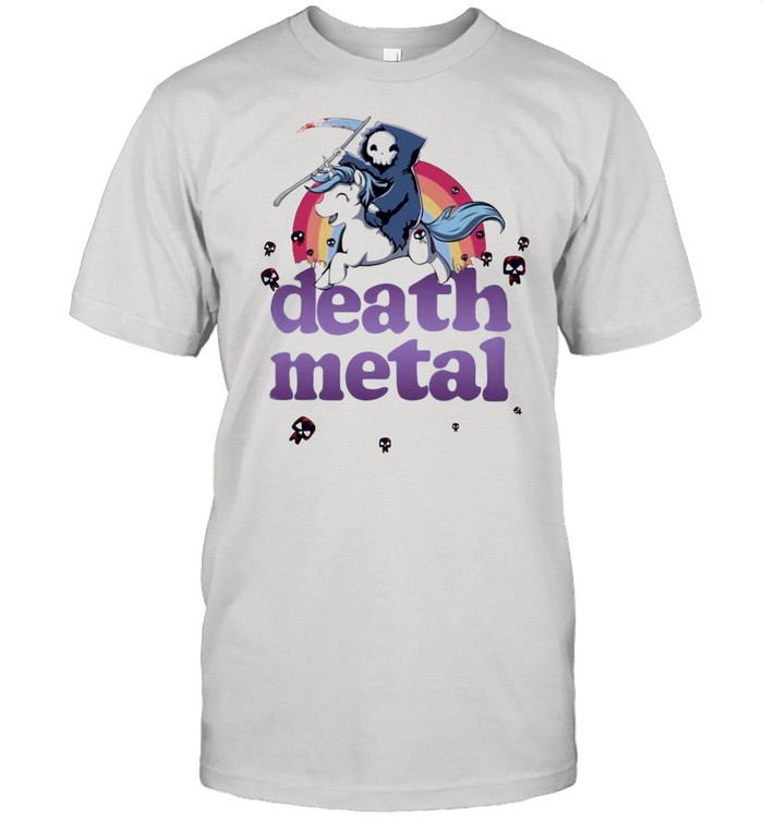 Death Metal Ride Unicorn Rocker Go To Hell Rainbow shirt