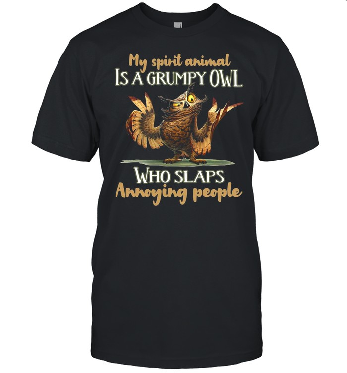 My Spirit Animal Is A Grumpy Owl Who Slaps Annoying People T-shirt