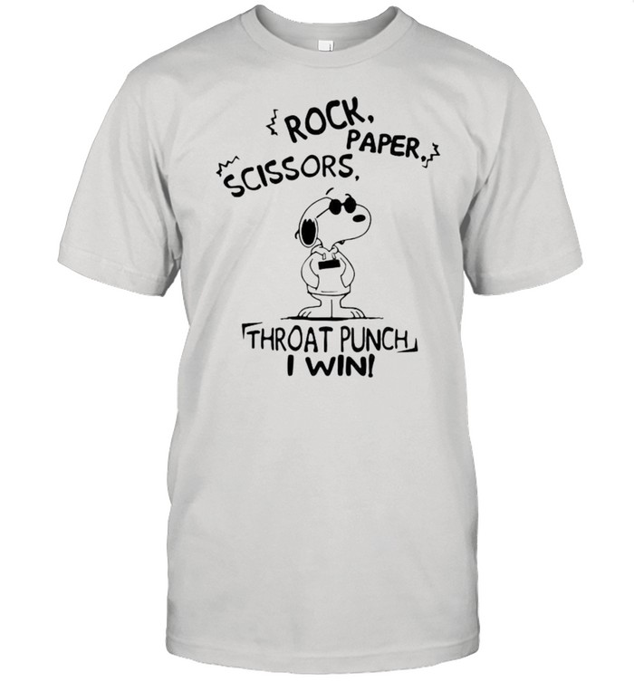 Snoopy Rock Paper Scissors Throat Punch I Win Shirt