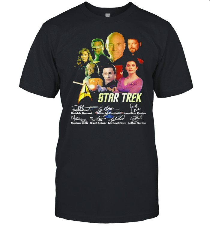 Star Trek Patrick Stewart Gates McFadden Jonathan Frakes Signatures Shirt