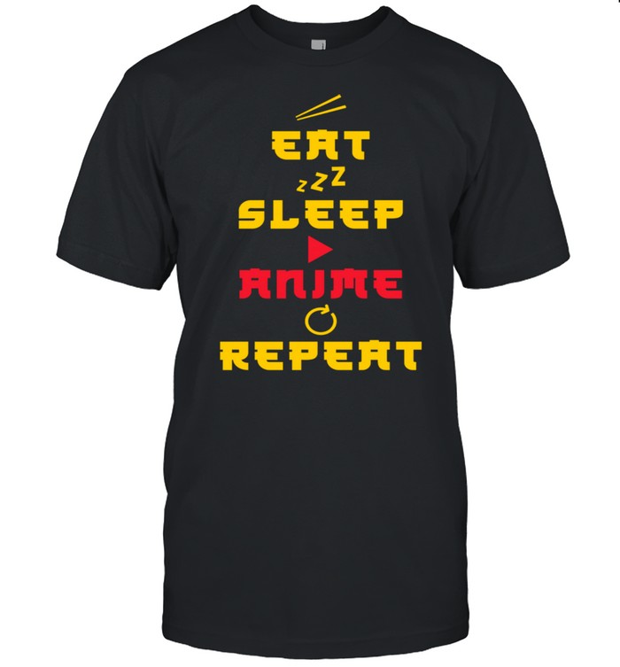 Japanese Eat Sleep Anime Repeat Manga Kawaii Otaku Kanji shirt