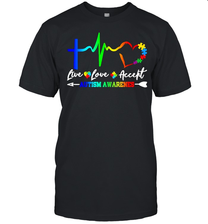 Live Love Accept Autism Awarenes T-shirt