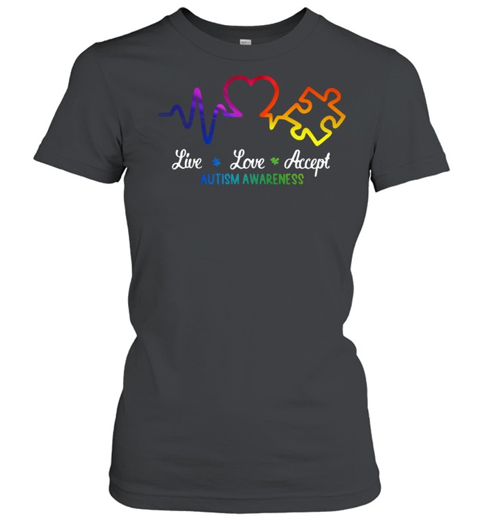 Live love accept autism awareness shirt Classic Women's T-shirt