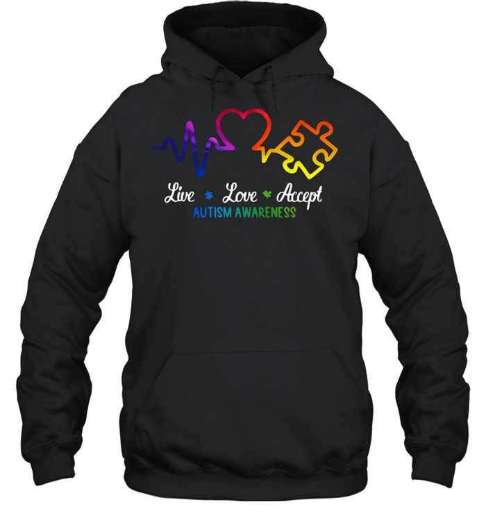 Live love accept autism awareness shirt Unisex Hoodie