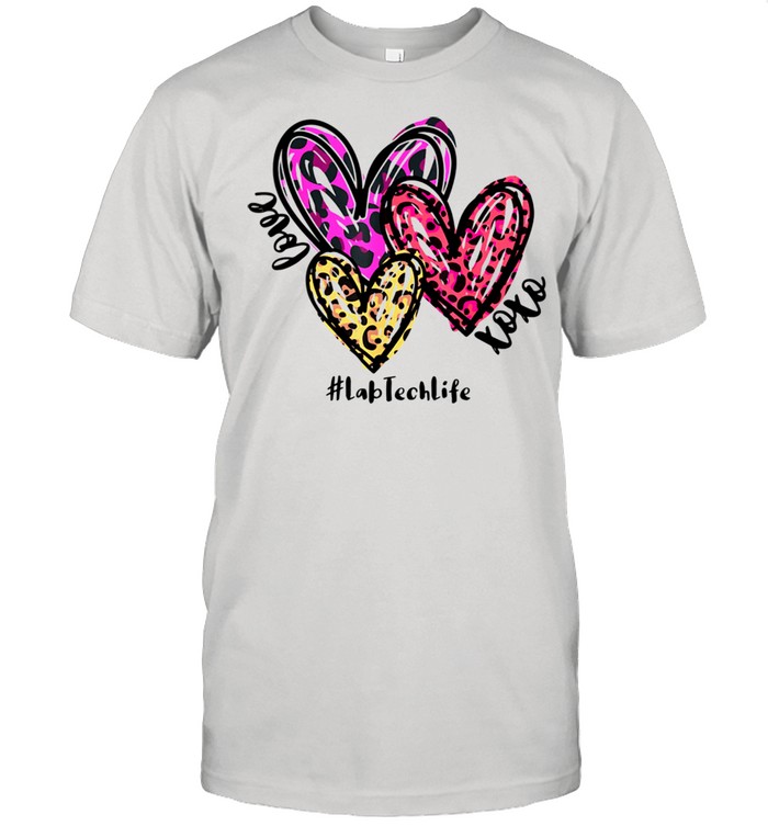 Love Lab Tech Life Heart Leopard Costume Valentines Day shirt