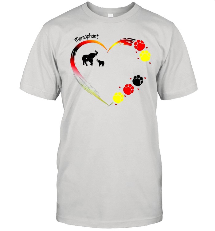 Mamaphant Elephant Heart Color And Dogs shirt