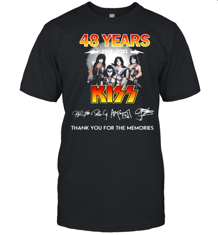 48 Years 1973 2021 Kiss Thank You For The Memories Signature Shirt