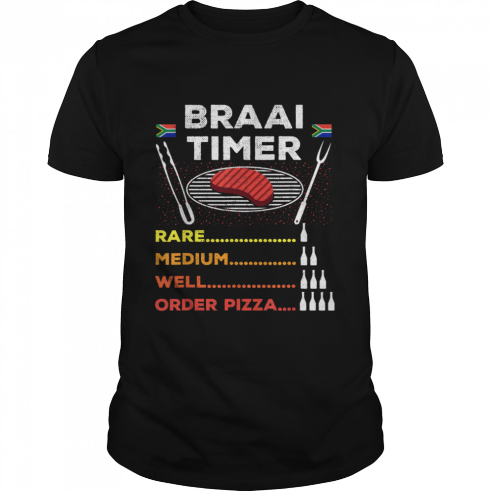 Braai Timer African BBQ Lustige Familie Südafrika Flagge shirt