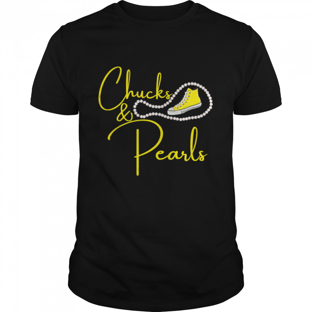 Chucks and Pearls 2021 HBCU Black Girl Magic Yellow Yellow shirt