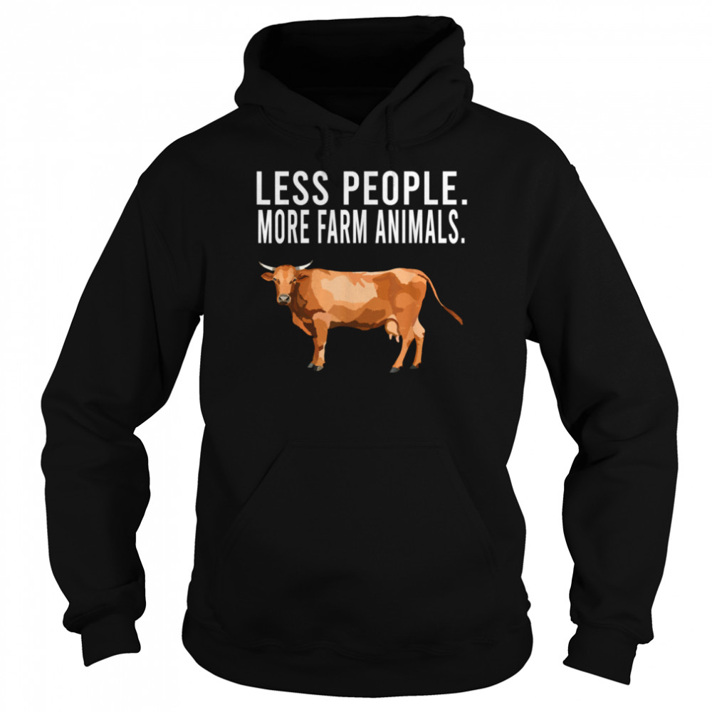 Less People More Farm Animals Brown Cow Introvert shirt Unisex Hoodie