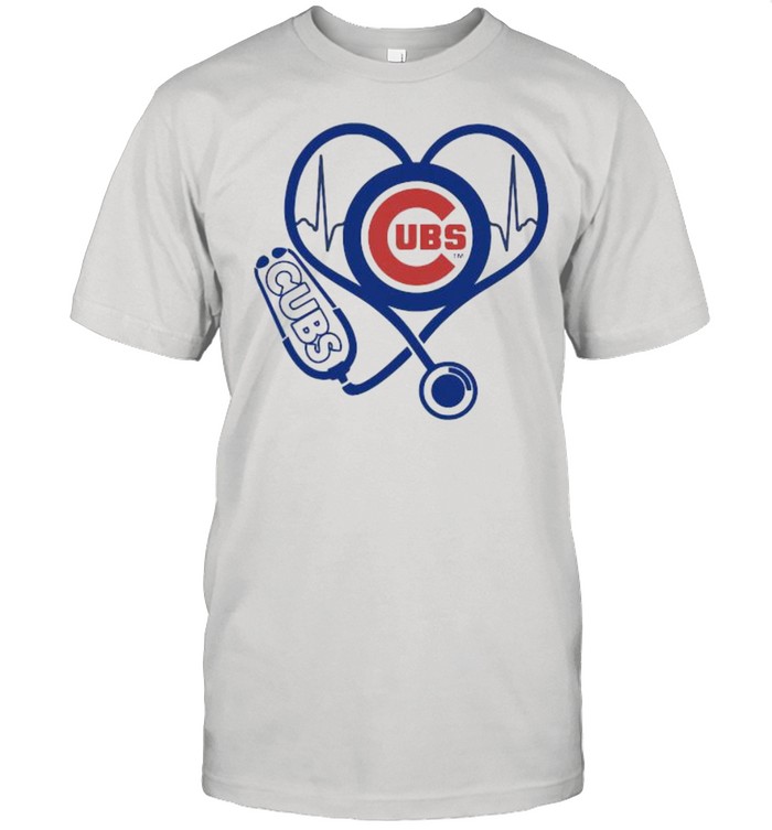 Lover Chicago Cubs Football Heart Beat Logo Cubs Shirt