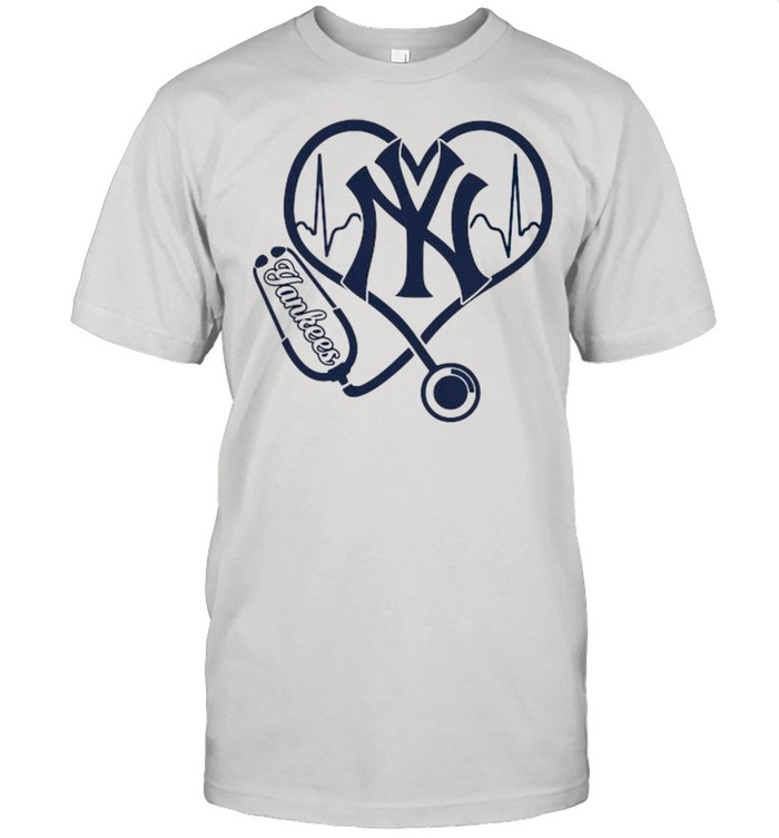 Lover New York Yankees Football Heart Beat Logo Yankees  Classic Men's T-shirt