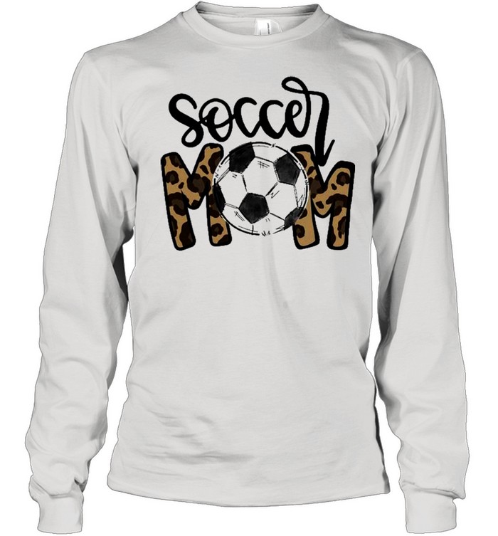 Soccer Mom Leopard Funny Soccer Mom Mother’s Day 2021  Long Sleeved T-shirt