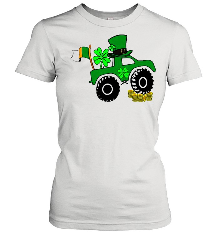 St Patrick’s Day Monster Truck Lover Irish Shamrock  Classic Women's T-shirt