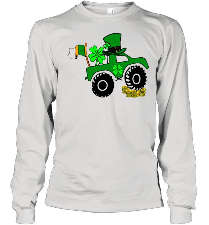 St Patrick’s Day Monster Truck Lover Irish Shamrock  Long Sleeved T-shirt