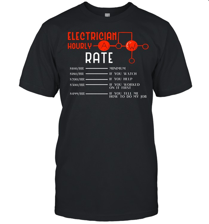 Electrician Hourly Rates Lineman Retro Electricians shirt