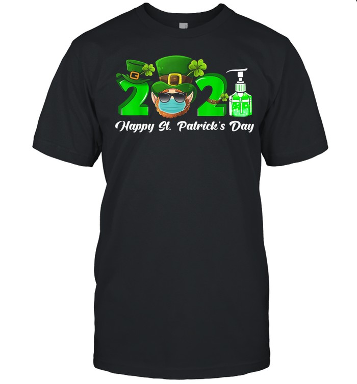 Happy St Patricks Day Leprechaun Face Mask Shirt