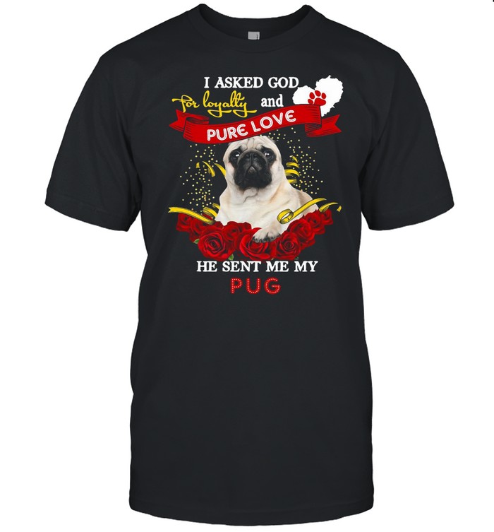 I Asked God For Loyalty And Pure Love He Sent Me My Pug T-shirt