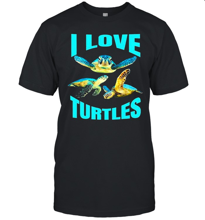 I Love Turtles Cool Loggerhead Turtle Swimming Shirt