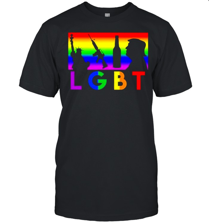 LBGT Liberty Guns Wine And Trump Rainbow Color shirt