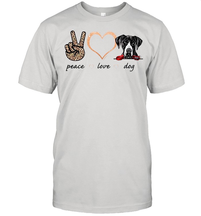 Peace Love Great Dane Dog shirt