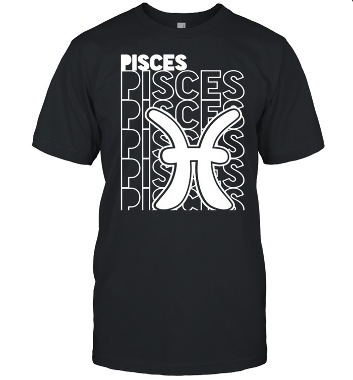 Pisces Zodiac Typography Retro Vintage Astrology shirt