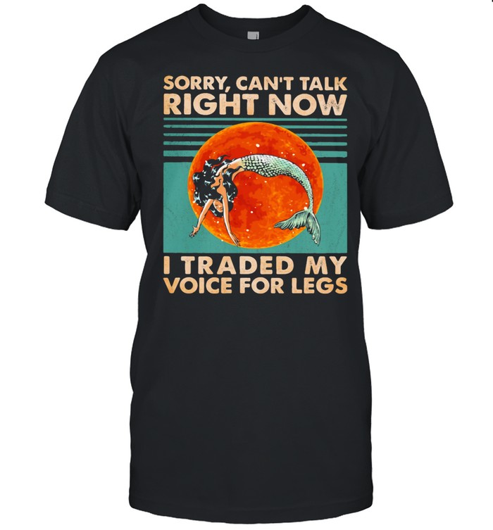 Sorry I can’t talk right now I traded my voice for legs mermaid moonblood vinatge shirt Classic Men's T-shirt