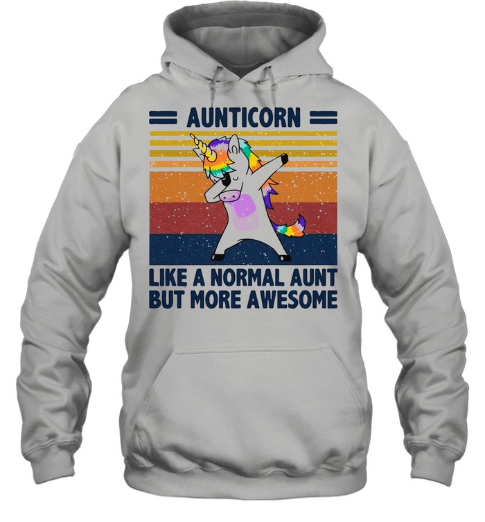 Unicorn Aunticorn Like A Normal Aunt But More Awesome Vintage Retro T-shirt Unisex Hoodie