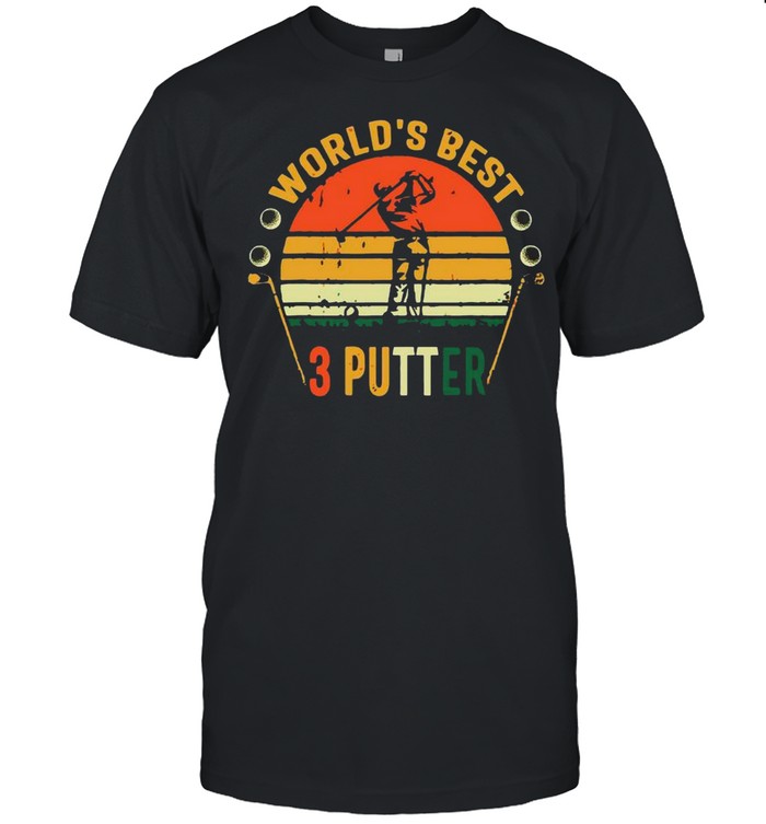 World’s Best 3 Putter Golf Retro Sunset shirt