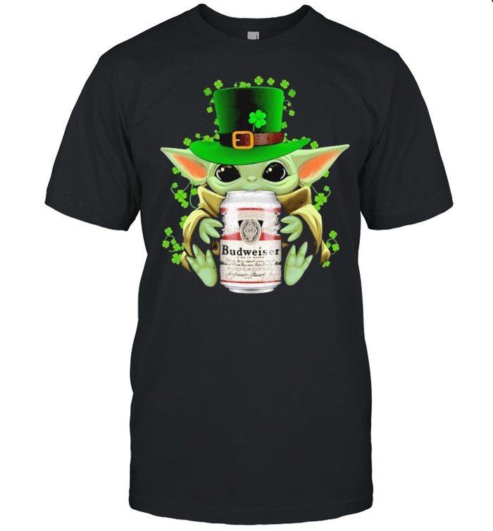 Baby Yoda Hug Budweiser Irish Patricks Day Shirt