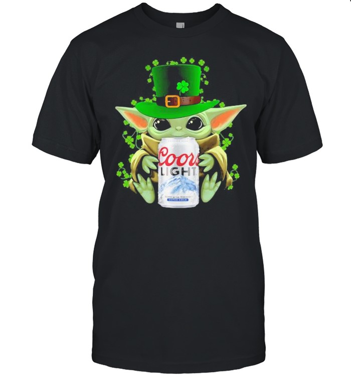 Baby Yoda Hug Coor Light Irish Patricks Day Shirt