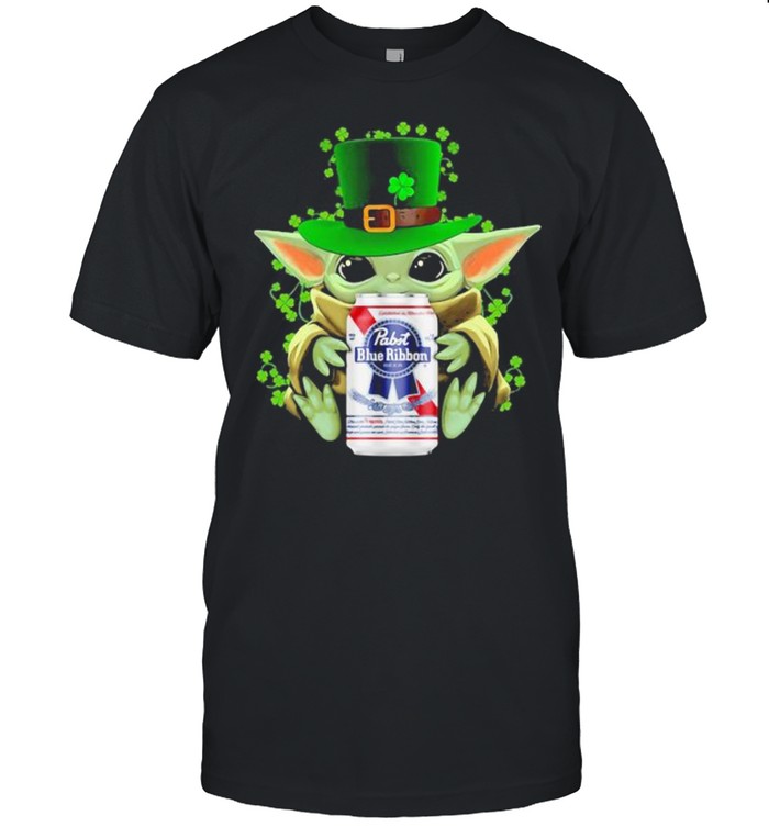 Baby Yoda Hug Pabst Blue Ribbon Irish Patricks Day Shirt