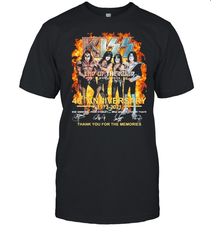 Kiss End Of The Road World Tour 48th Anniverary 1973-2021 Thank You For The Memories Shirt