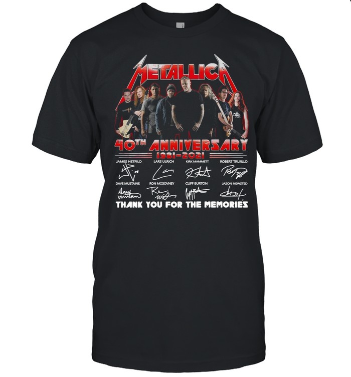 Metallica 40th Anniversary Signatures Thank You For The Memories Shirt