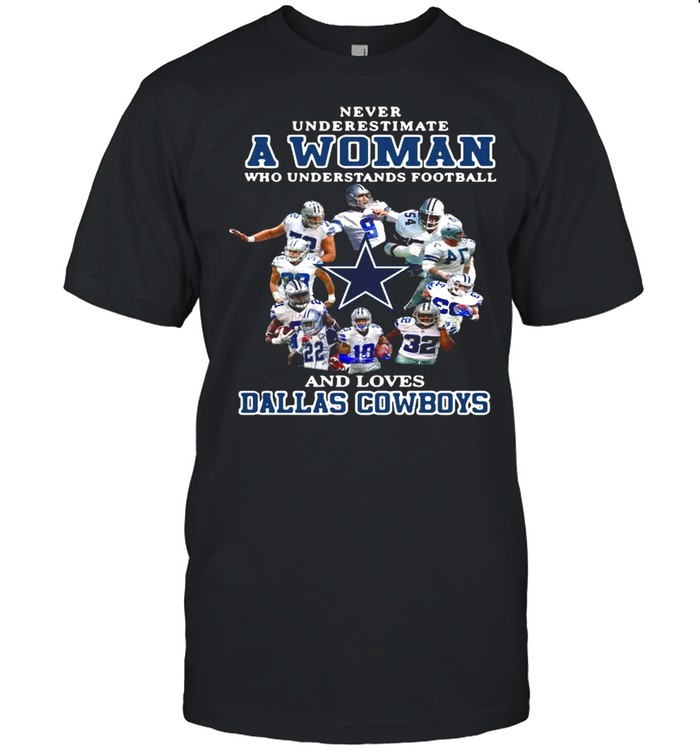 Never Underestimate A Woman Who Understands Football Loves Dallas Cowboys shirt