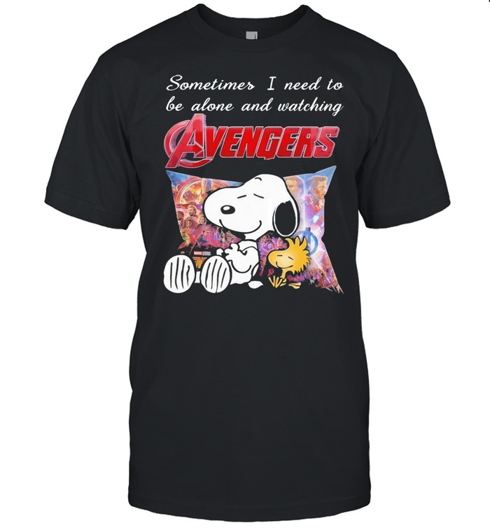 Snoopy And Woodstock Sometimes I Need To Be Alone And Watching Avengers Shirt