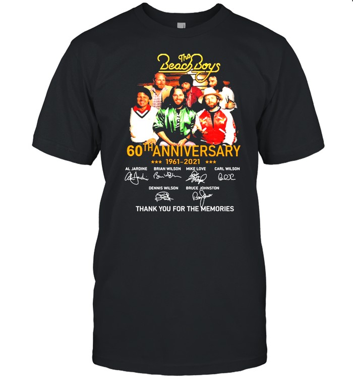 The Beach Boys 60th Anniversary 1961 2021 Signatures Thank You For The Memories Shirt