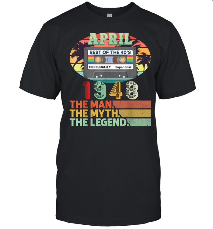 April 1948 The Man Myth Legend 73rd Birthday Cassette Tape shirt