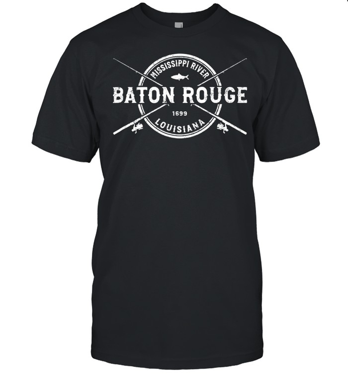 Baton Rouge Vintage Crossed Fishing Rods shirt