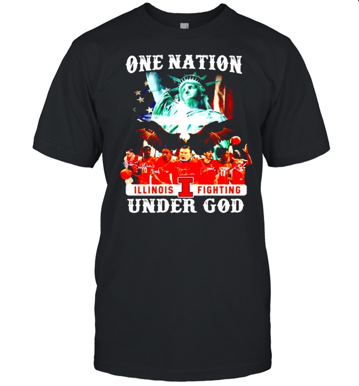 One nation Illinois Fighting under god signatures shirt