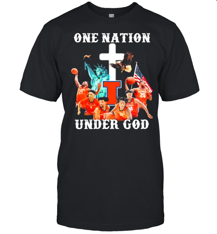 One Nation Under God Statue Of Liberty Illinois Fighting Illini Shirt