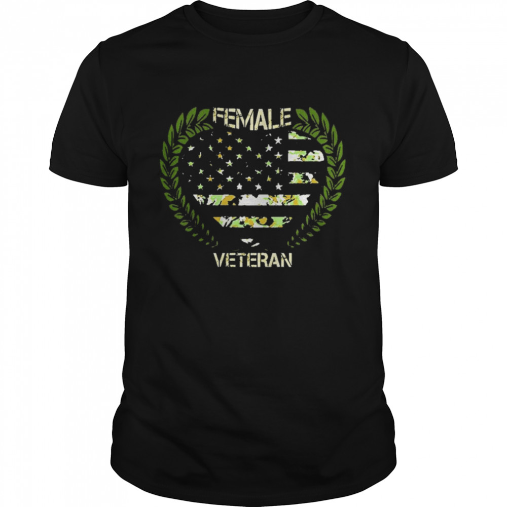 Female veteran American flag shirt Classic Men's T-shirt