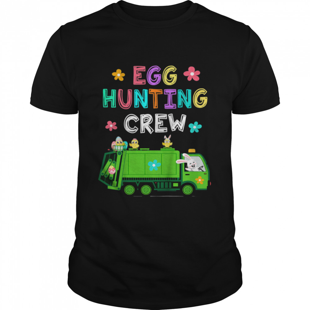 Happy Easter Bunny Garbage Truck Easter Egg Hunting Crew shirt