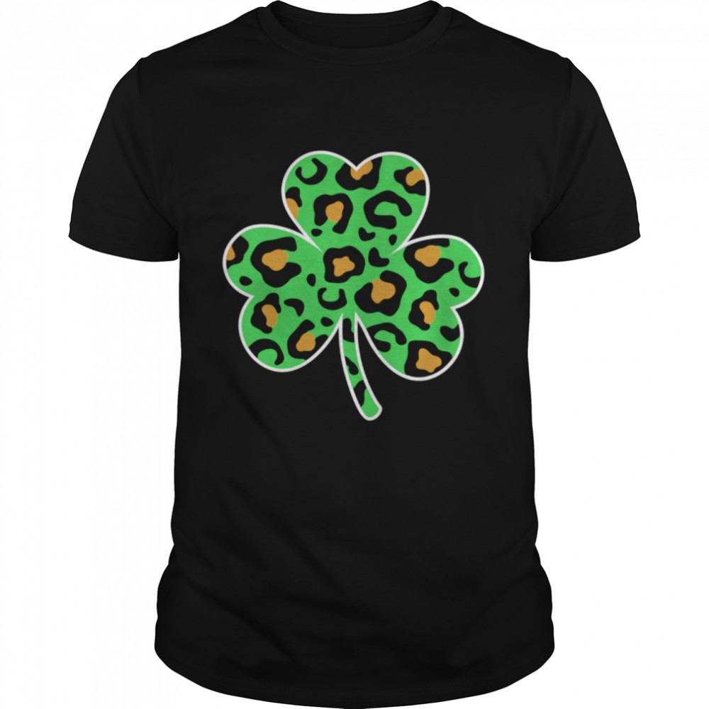 Leopard Print Shamrock Fun Girls St Patricks Day shirt