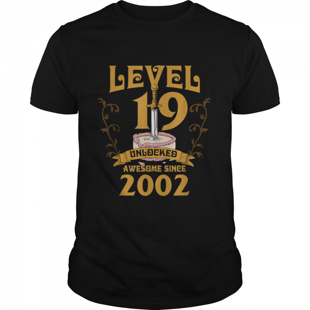 Level 19 Unlocked Gamer Age 19 2002 Birthday Age 19 Bday shirt